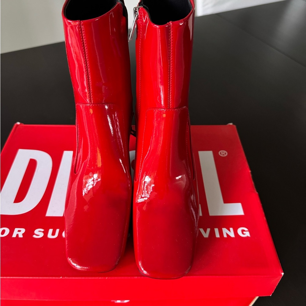Diesel Red Ankle Boots
